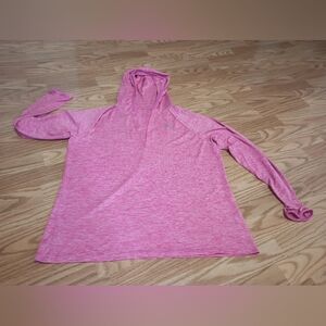 Under Armour Long Sleeve Hooded T-Shirt. Heathered Hot Pink. Women's XL/1X
